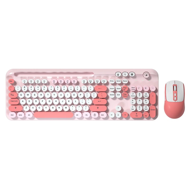 Bluejw Popular Colorful Retro Wireless Gaming Keyboard and Mouse Combo - 2.4G Ergonomic Design - Image 2